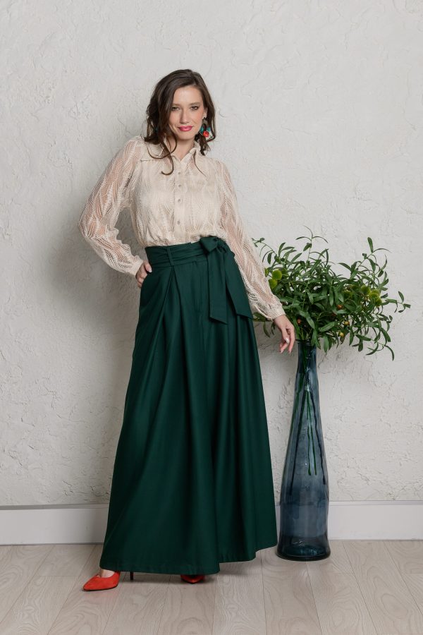 Pantalon palazzo din stofa Poetry